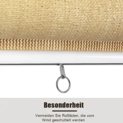 Abdunkelungsrollo Außenjalousie mit UV-Schutz Rolljalousie mit Sonnenschutz 121x181 cm Beige