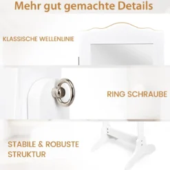 Abschließbarer Schmuckschrank mit Verstellbarem Winkel & Ganzkörperspiegel Schmuckregal