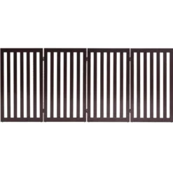 Absperrgitter Hunde 89cm Hoch 4 Paneelen Schutzgitter Holz Klappbar Braun