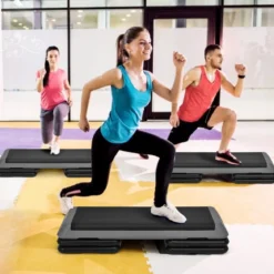 Aerobic Steppbrett Fitness Stepper Stepbench höhenverstellbar Stepper Board Grau