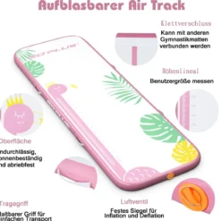 Air Track Weichbodenmatte Aufblasbare Turnmatte Trainingsmatte inkl. Elektrischer Pumpe 300 x 100 cm Farbwahl