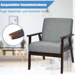 Akzentstuhl Gepolsterter Stoffstuhl 64 x 70 x 79 cm Grau