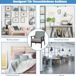 Akzentstuhl Gepolsterter Stoffstuhl 64 x 70 x 79 cm Grau