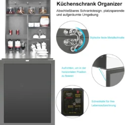 An der Wand Befestigter Tisch Ausklappbarer Umwandelbarer Schreibtisch 60 x 15,5 x 75 cm Grau