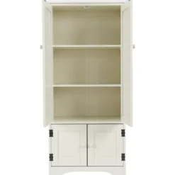 Antik Holz Highboard Hochschrank Kommode mit Verstellbaren Ablageboden