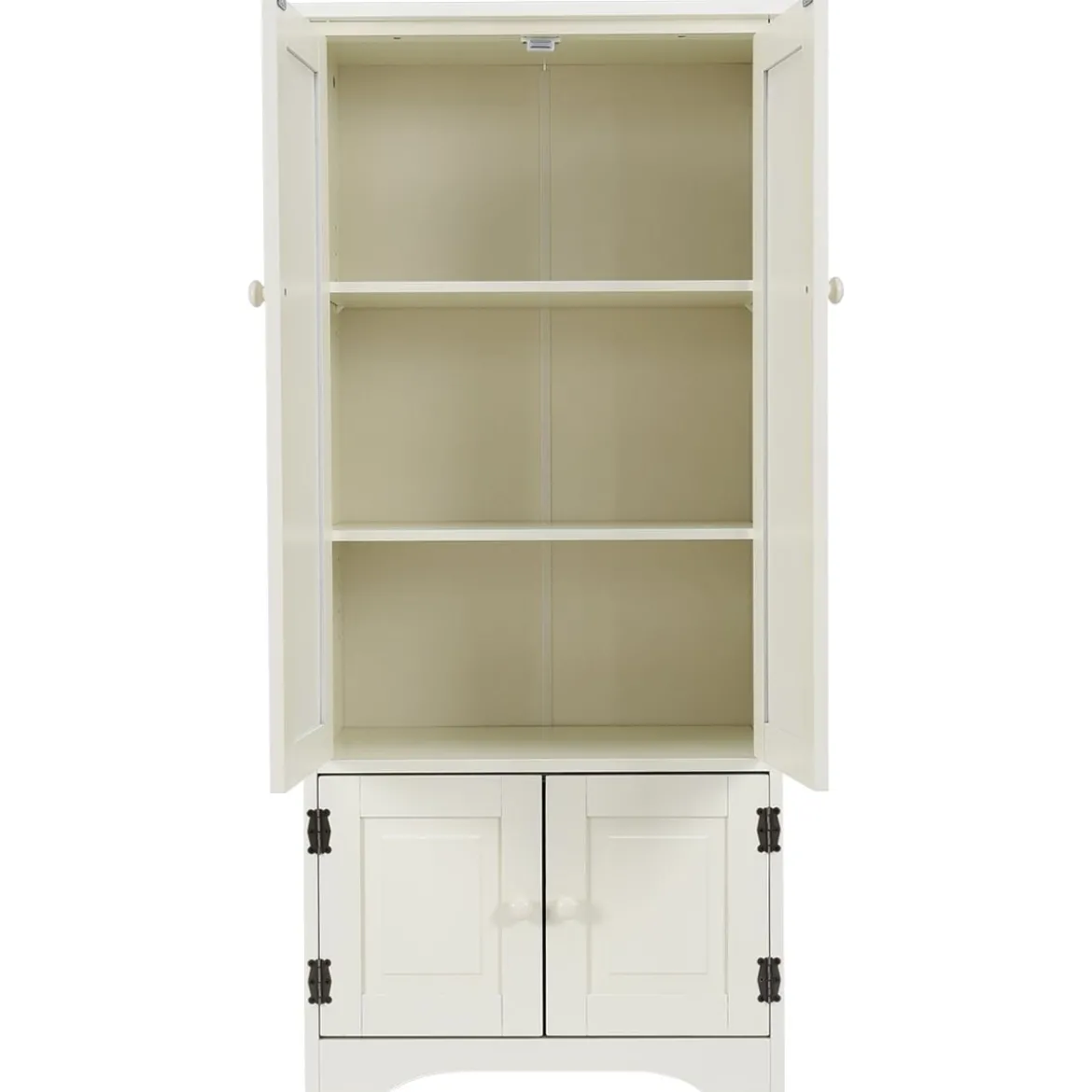 Antik Holz Highboard Hochschrank Kommode mit Verstellbaren Ablageboden