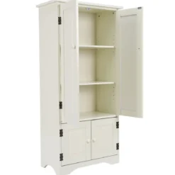 Antik Holz Highboard Hochschrank Kommode mit Verstellbaren Ablageboden