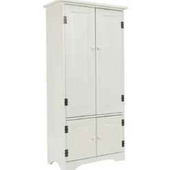 Antik Holz Highboard Hochschrank Kommode mit Verstellbaren Ablageboden