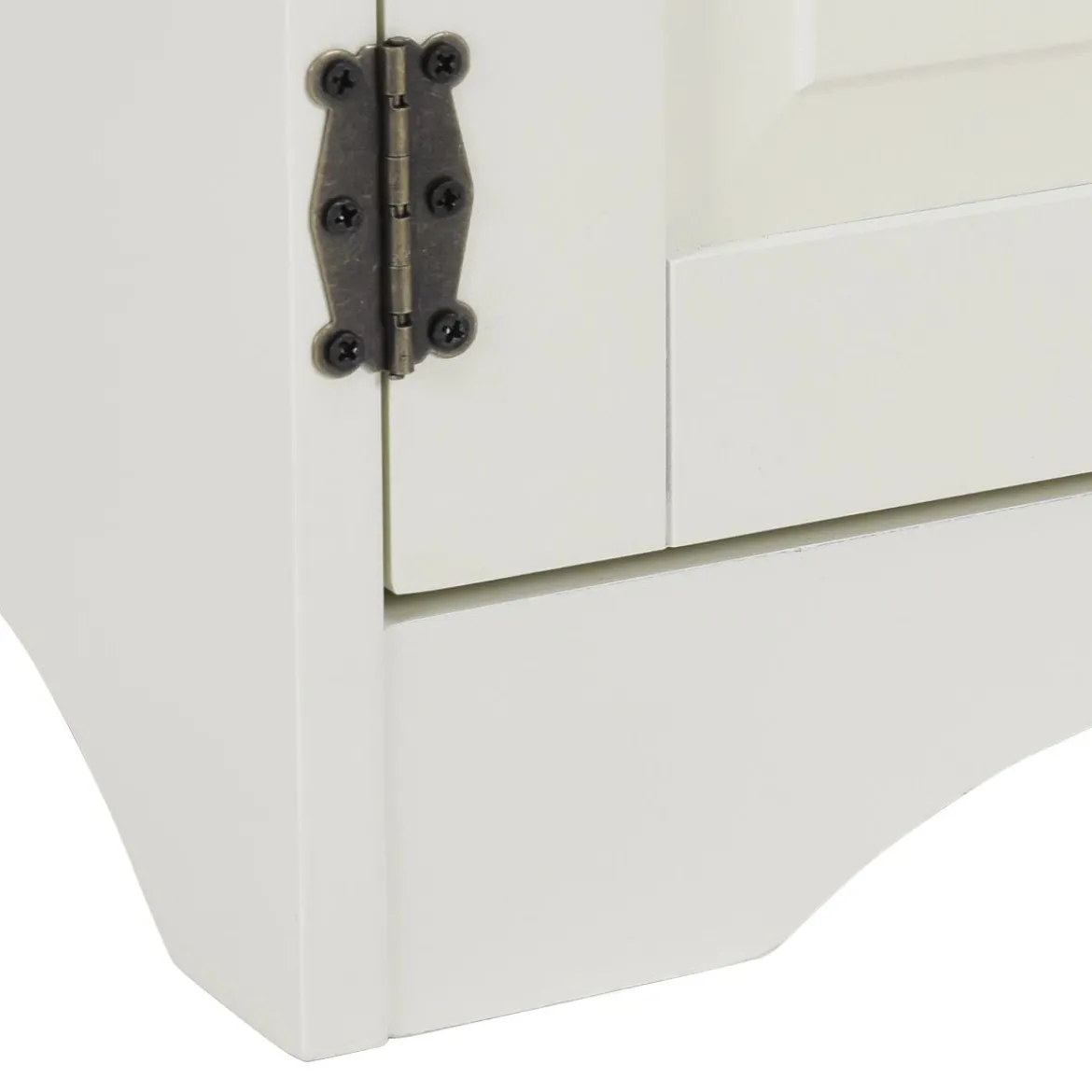 Antik Holz Highboard Hochschrank Kommode mit Verstellbaren Ablageboden