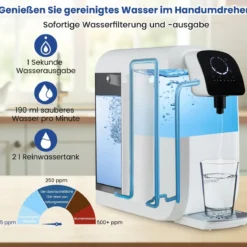 Arbeitsplatte Wasserfilter 5-stufiges RO+PPC Wasserfiltrationssystem mit UV-Licht Umkehrosmoseanlage