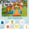 Aufblasbare Rentier-Hüpfburg mit Rutsche & 2 Bällebäder & Wurfspiel 420 x 310 x 260 cm