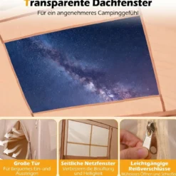 Aufblasbares Campingzelt für 4-6 Personen Tragbares Luftzelt mit Pumpe Türen & Moskitonetzen