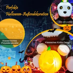 Aufblasbares Halloween-Einhorn-Skelett mit Kürbis Halloween-Dekoration 100 x 130 x 150 cm
