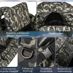 Aufblasbares Schlauchboot mit Fischlineal & Rutenhalter & Paddel Angelboot Camouflage