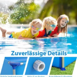 Aufstellpool Rechteckiger Outdoor-Pool für Kinder ab 3 Jahren mit Metallrahmen für Hof 228 M x 159 M x 42 CM