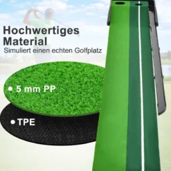 Auto Rückkehr Puttingmatte mit 2 Löchern automatischer Ballrücklaufbahn & Ausrichtungslinien Grün