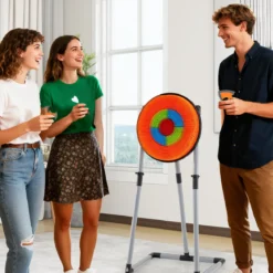 Axt Wurfspiel Set 4 in 1 Wurfäxte Spiel mit Bogen Zielscheibe 5 Pfeilen & 3 Äxten Orange