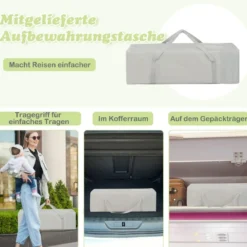 Baby-Begleitbett 5-in-1-Multifunktions-Babyspiele mit Matratze Beige