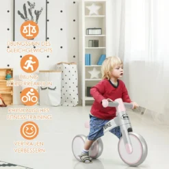 Baby-Dreirad Dreirad für Kinder im Altervon 1-3 Jahren Balance Bike Kinderlaufrad Lauflernrad Rosa