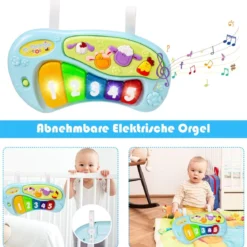 Baby Jumperoo mit 360°drehbarem Sitz & 3 verstellbaren Höhen Grün+Blau