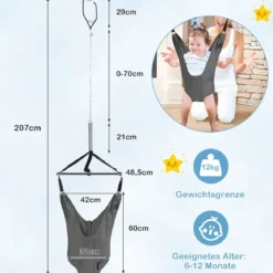 Baby Jumper Türhopser Babyschaukel Verstellbarer Baby-Hängeschaukelsitz Grau