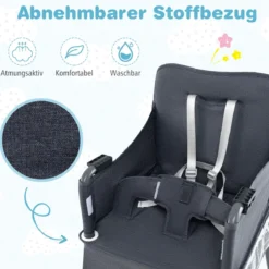 Baby Klappbarer Hochstuhl mit Verstellbarem Tablett & Tragetasche Kinderhochstuhl Babystuhl