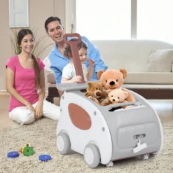 Baby Lauflernwagen 2-in-1 Lauflernhilfe mit Rädern klappbarer Sitz & Sicherheitsgurt baby walker Grau