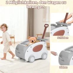 Baby Lauflernwagen 2-in-1 Lauflernhilfe mit Rädern klappbarer Sitz & Sicherheitsgurt baby walker Grau