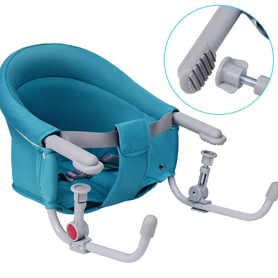 Baby Tischsitz Babysitz klappbar mit Befestigungsclip Hochstuhl Hellblau
