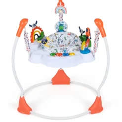 Baby-Wippe & -Springer mit 6 Interaktiven Spielzeugen & Lichtern & Musik Orange