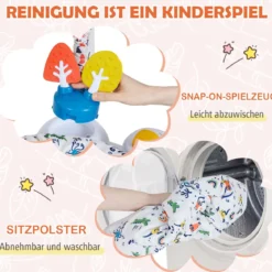Baby-Wippe & -Springer mit 6 Interaktiven Spielzeugen & Lichtern & Musik Orange