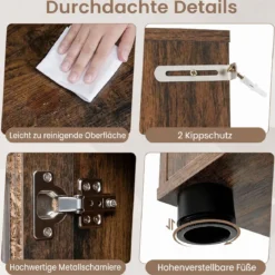 Badezimmerschrank im Landhausstil mit Schiebetür & Offenem Fach 60 x 30 x 150 cm