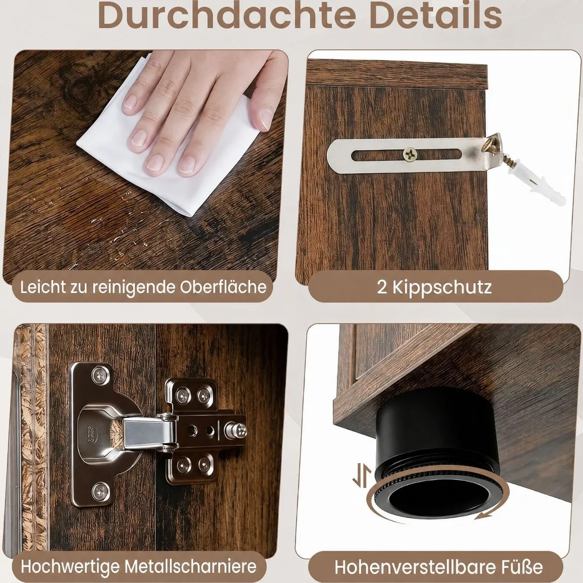 Badezimmerschrank im Landhausstil mit Schiebetür & Offenem Fach 60 x 30 x 150 cm