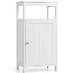 Badezimmerschrank mit Einzeltür und Verstellbarem Einlegeboden Weiß
