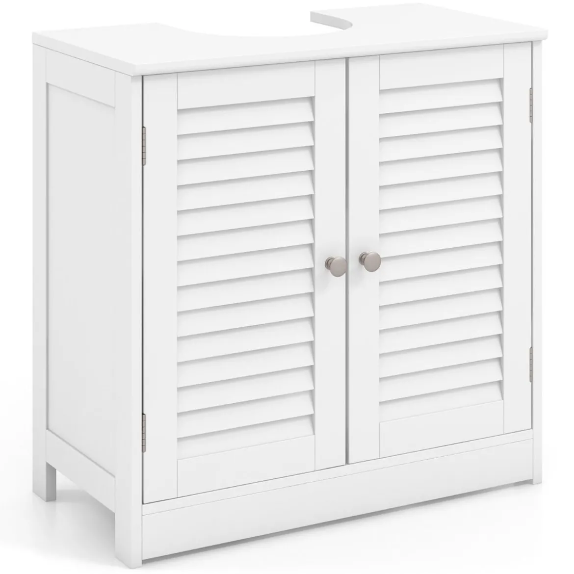Badezimmerschrank mit 2 Türen & Verstellbaren Regal Waschbeckenunterschrank in Landhausstil
