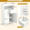 Badezimmerschrank moderner freistehender Aufbewahrungsorganizer mit Türen Weiß