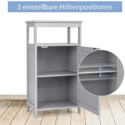 Badezimmerschrank Multifunktionales Freistehendes Regal 45 x 30 x 84 cm Weiß