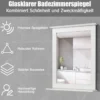 Badezimmerspiegel Rechteckiger Badspiegel Wandspiegel mit Ablage Weiß 57 x 12 x 68,5 cm