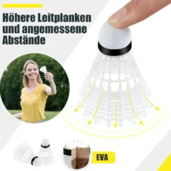 Badmintonnetz mit Ständer Federballnetz höhenverstellbar mit 2 Federbällen & Tragetasche 420 x 102 x 89–155 cm Schwarz