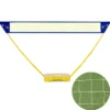 Badminton Netz Set Höhenverstellbares Federballnetz mit Federball und Federballschläger Gelb