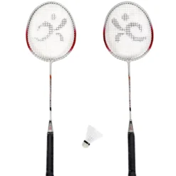 Badminton Netz Set Höhenverstellbares Federballnetz mit Federball und Federballschläger Gelb