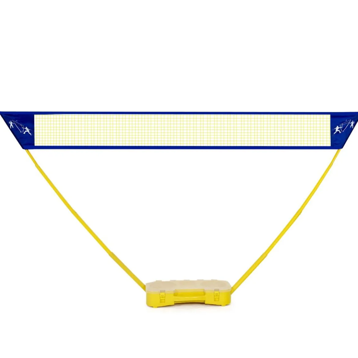 Badminton Netz Set Höhenverstellbares Federballnetz mit Federball und Federballschläger Gelb