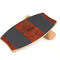 Balance Board aus Holz 15 mm Gleichgewichtsboard mit Korkrolle & Rutschfeste Oberfläche