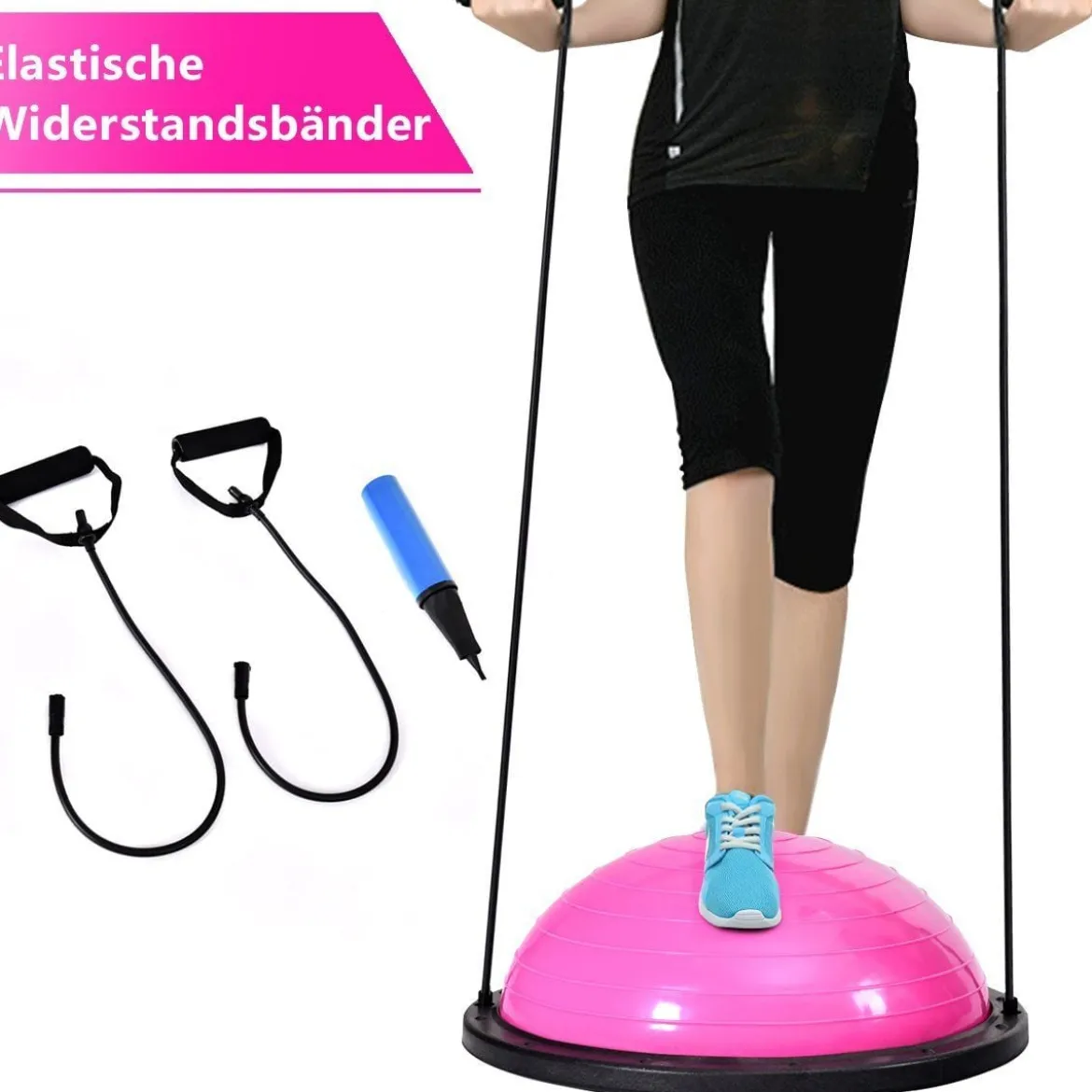 Balance Trainer Ball Yoga Pilates Gymnastikball Körperbalance Flexibilität Rehabilitation ø59cm- rosa