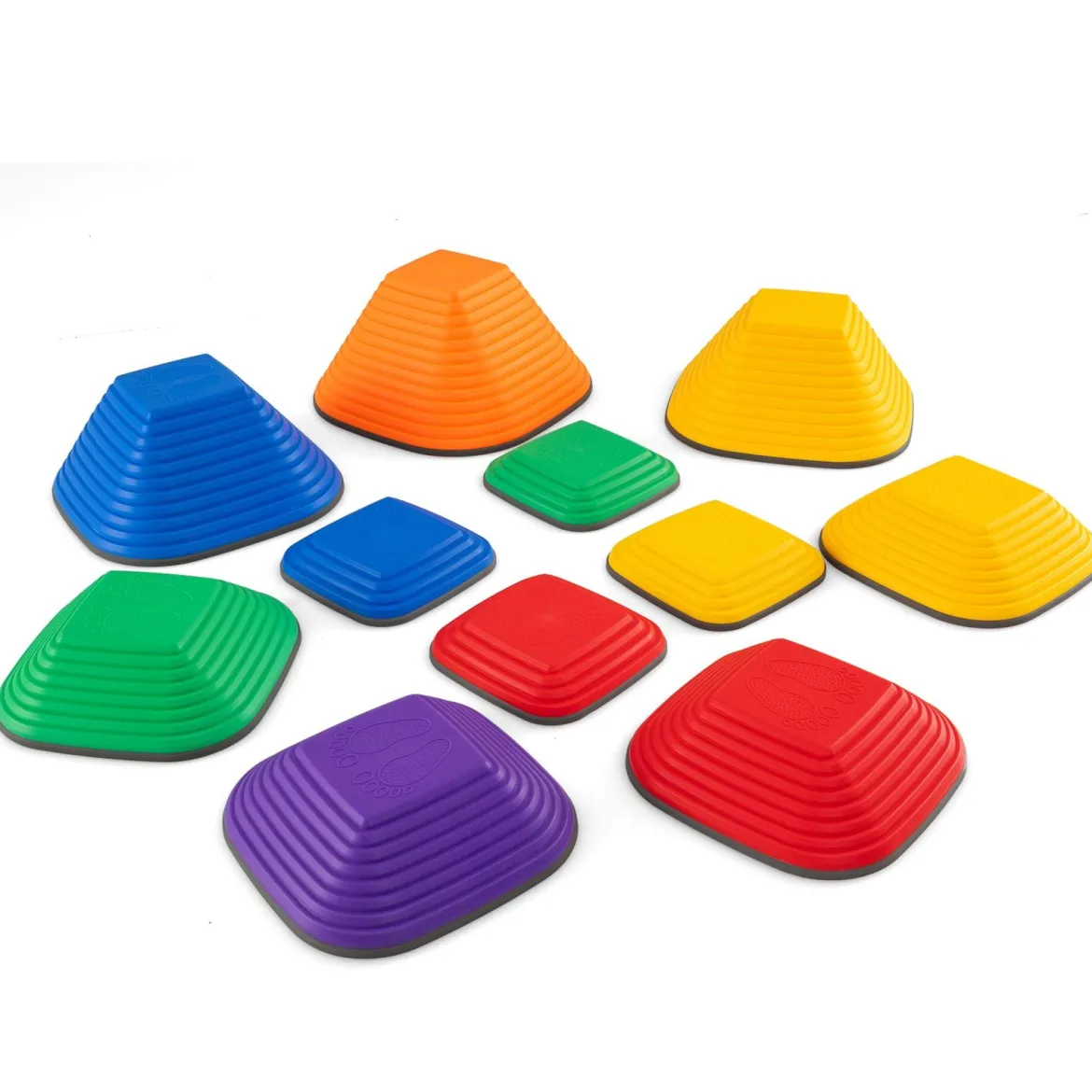 Balanciersteine für Kinder Stapelsteine rutschfest Flusssteine für Indoor & Outdoor Sensorisches Spielzeug ab 3 Jahren (Quadrat)