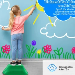 Balanciersteine für Kinder Stapelsteine rutschfest Flusssteine für Indoor & Outdoor Sensorisches Spielzeug ab 3 Jahren (Herz)
