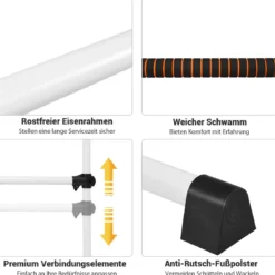 Ballet-Bar Ballettstange Ballett/Stretch Barre Höhenverstellbar Mobil 123 x 71 x 119CM