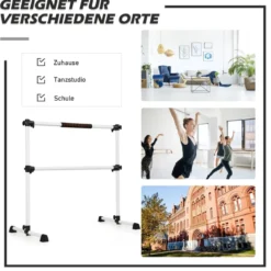 Ballet-Bar Ballettstange Ballett/Stretch Barre Höhenverstellbar Mobil 123 x 71 x 119CM