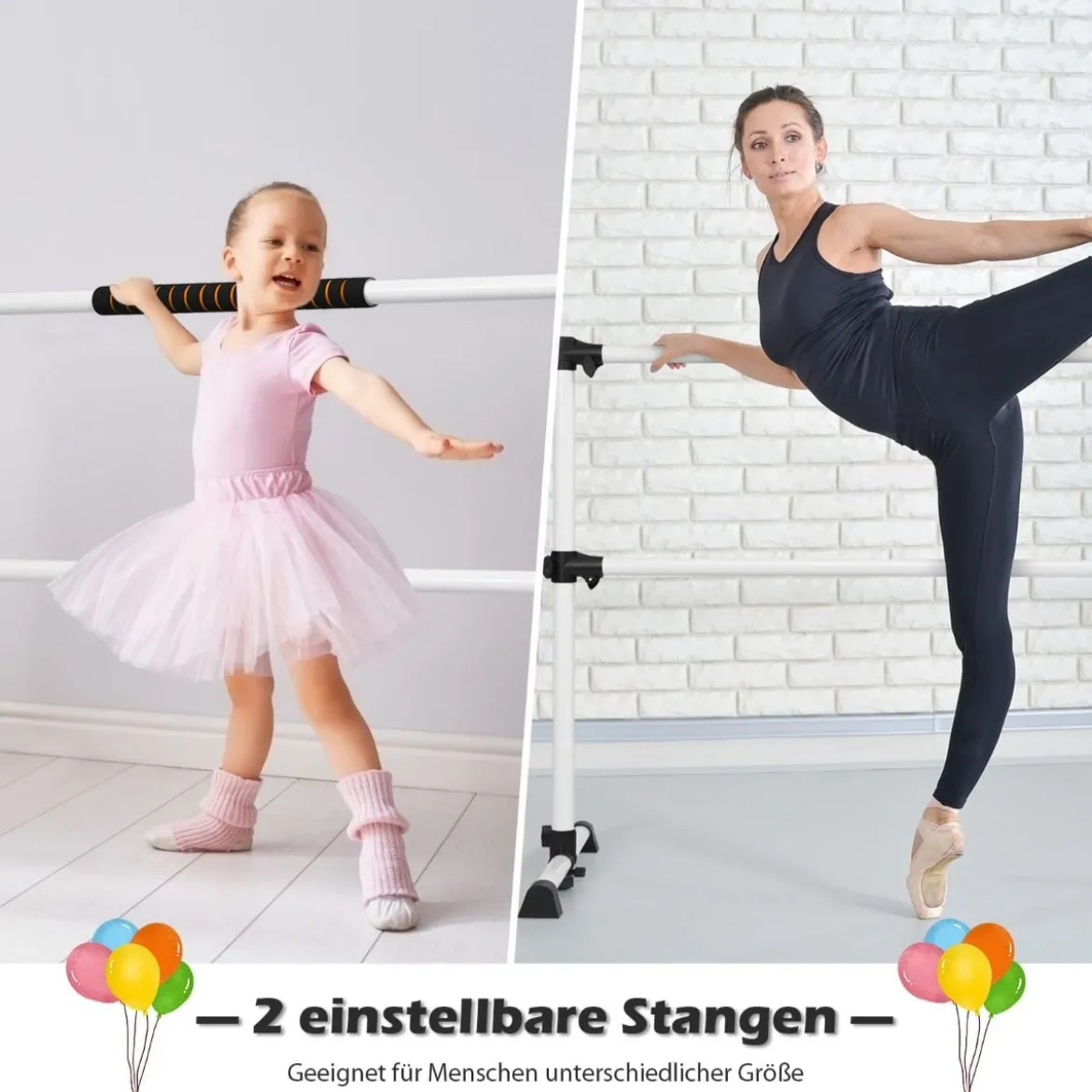 Ballet-Bar Ballettstange Ballett/Stretch Barre Höhenverstellbar Mobil 123 x 71 x 119CM