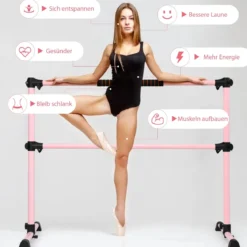 Ballet-Bar Ballettstange Ballett/Stretch Barre Höhenverstellbar Mobil Rosa 123 x 71 x 119CM